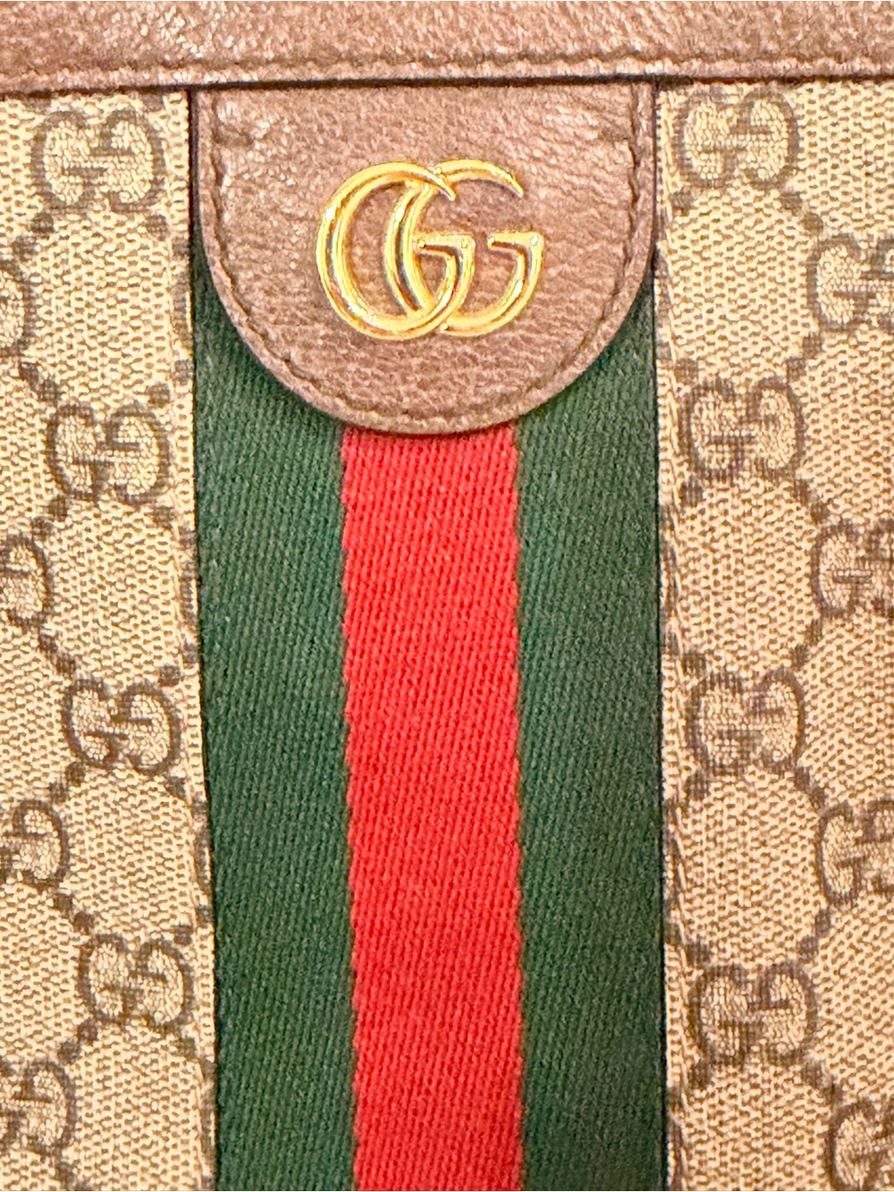Gucci Ophidia GG Supreme Tote with Green and Red Web Stripe - Picture 4 of 7